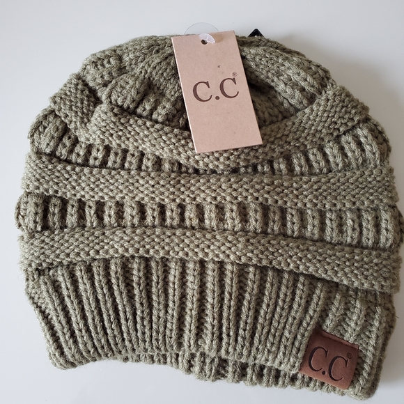 C.C. Ribbed Knit Cap, One Size - Picture 7 of 7